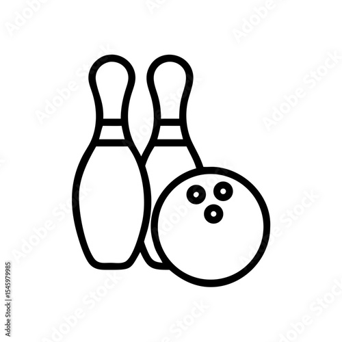 Icon of a bowling ball and pins representing the sport