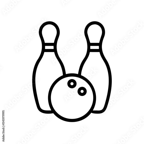 Icon of a bowling ball and pins representing the sport