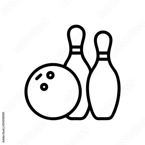 Icon of a bowling ball and pins representing the sport