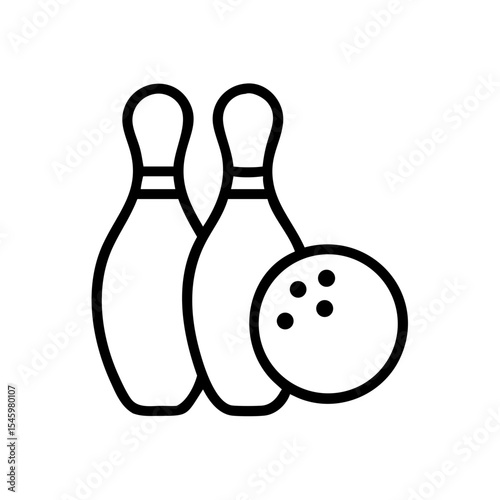 Icon of a bowling ball and pins representing the sport