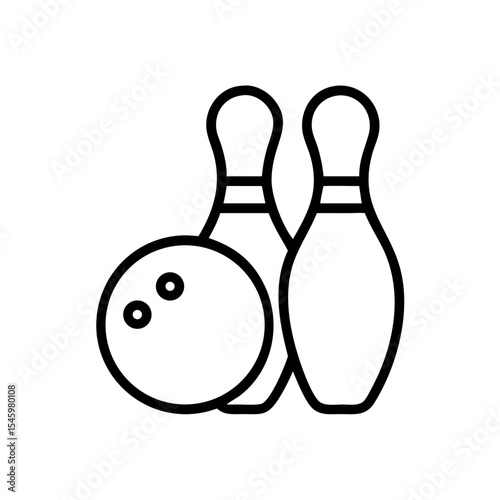 Icon of a bowling ball and pins representing the sport