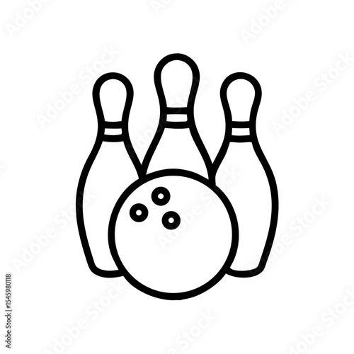 Icon of a bowling ball and pins representing the sport