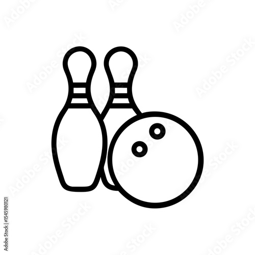 Icon of a bowling ball and pins representing the sport