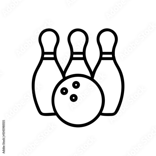 Icon of a bowling ball and pins representing the sport