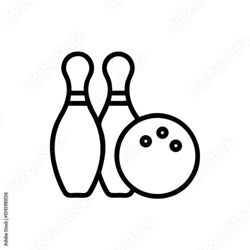 Icon of a bowling ball and pins representing the sport