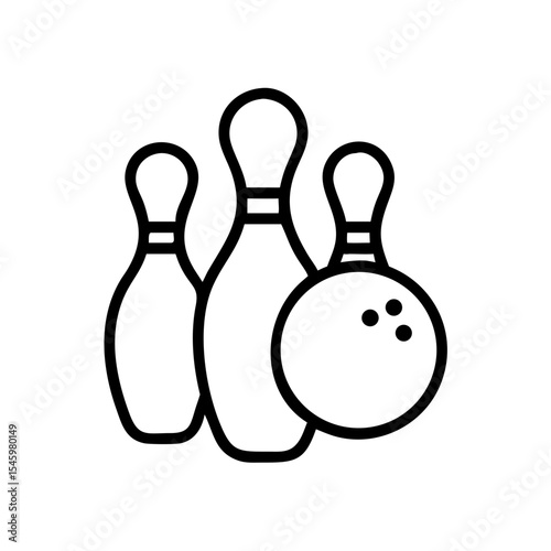 Icon of a bowling ball and pins representing the sport