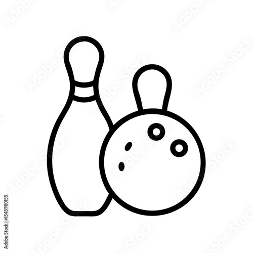 Icon of a bowling ball and pins representing the sport