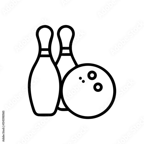 Icon of a bowling ball and pins representing the sport