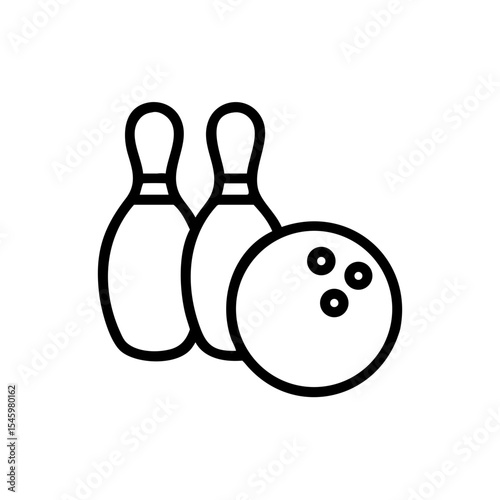 Icon of a bowling ball and pins representing the sport