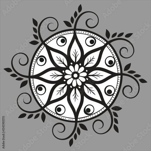 Circular pattern in the form of a mandala. Mehndi style. Decorative pattern in oriental style. Coloring book page. mandala post . mandala 