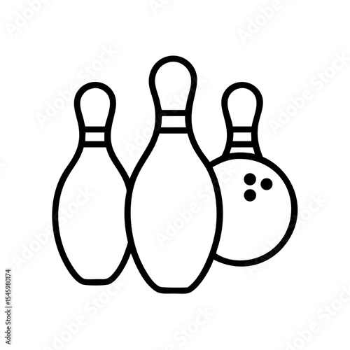 Icon of a bowling ball and pins representing the sport