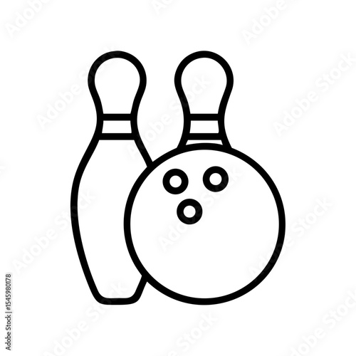 Icon of a bowling ball and pins representing the sport