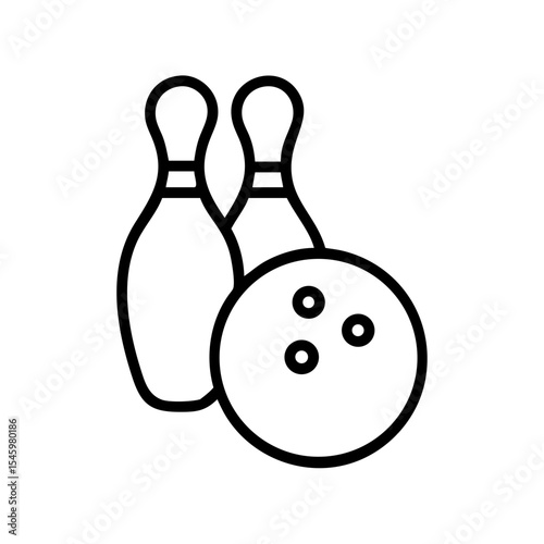 Icon of a bowling ball and pins representing the sport