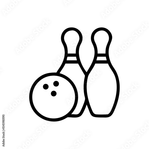 Icon of a bowling ball and pins representing the sport