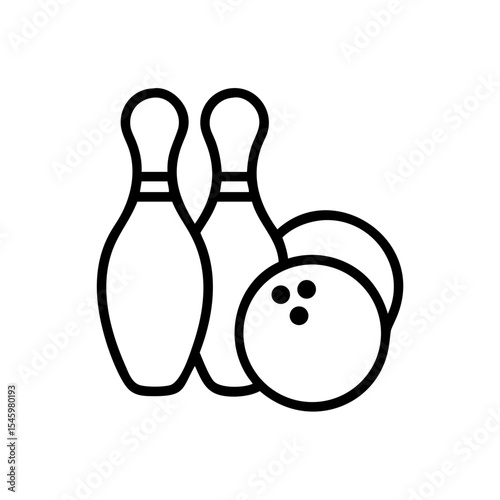 Icon of a bowling ball and pins representing the sport