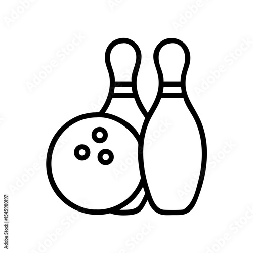 Icon of a bowling ball and pins representing the sport