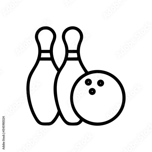 Icon of a bowling ball and pins representing the sport