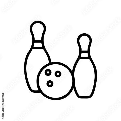 Icon of a bowling ball and pins representing the sport