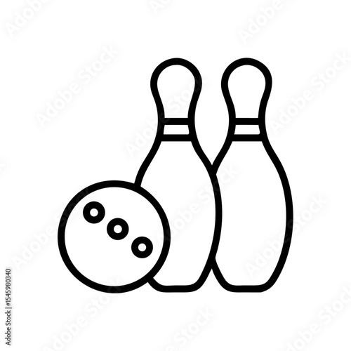 Icon of a bowling ball and pins representing the sport