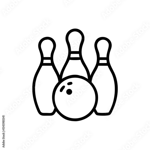Icon of a bowling ball and pins representing the sport