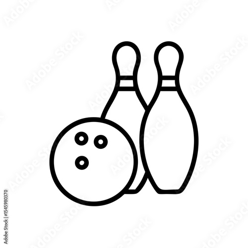 Icon of a bowling ball and pins representing the sport