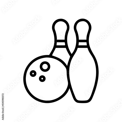 Icon of a bowling ball and pins representing the sport