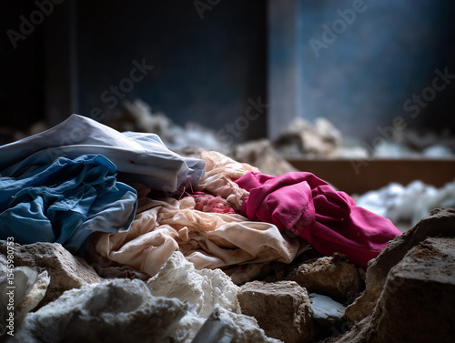 Pile of Rotting Clothes in Forgotten Corner