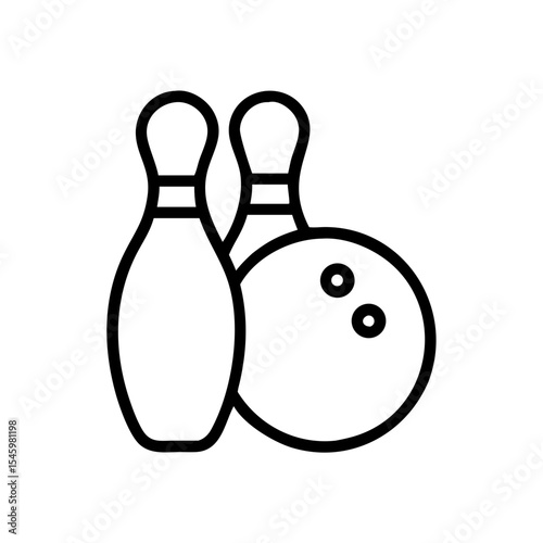Icon of a bowling ball and pins representing the sport