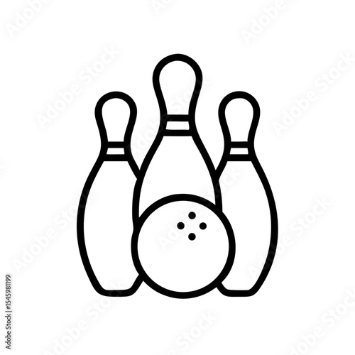 Icon of a bowling ball and pins representing the sport