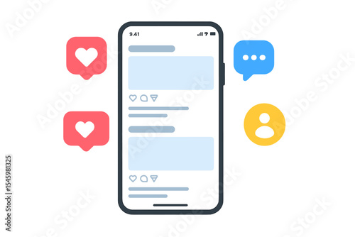 Social media interaction displayed on a smartphone screen with notifications and user interface elements