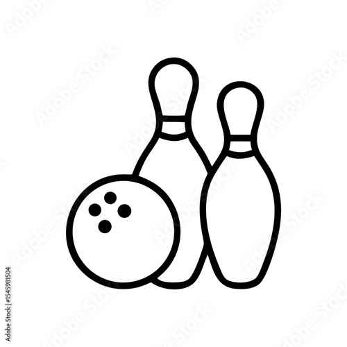 Icon of a bowling ball and pins representing the sport