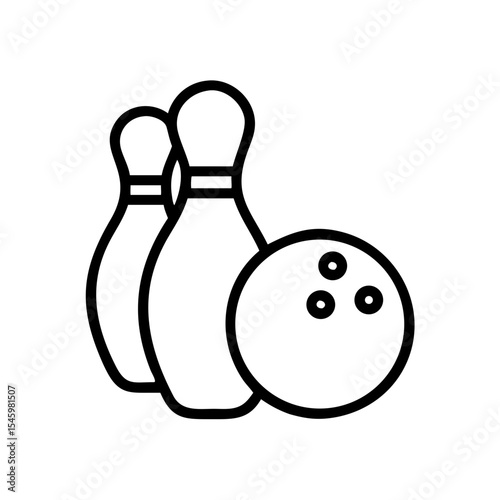 Icon of a bowling ball and pins representing the sport