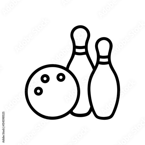 Icon of a bowling ball and pins representing the sport