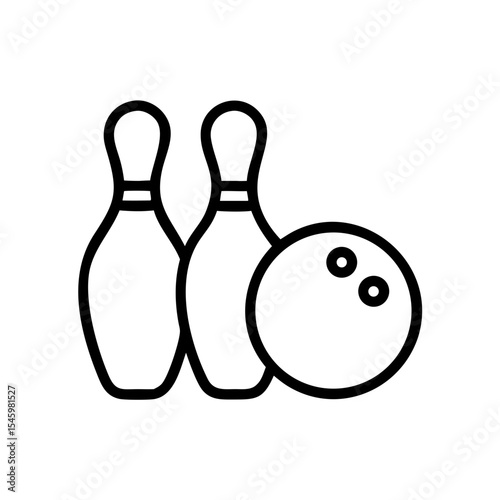 Icon of a bowling ball and pins representing the sport