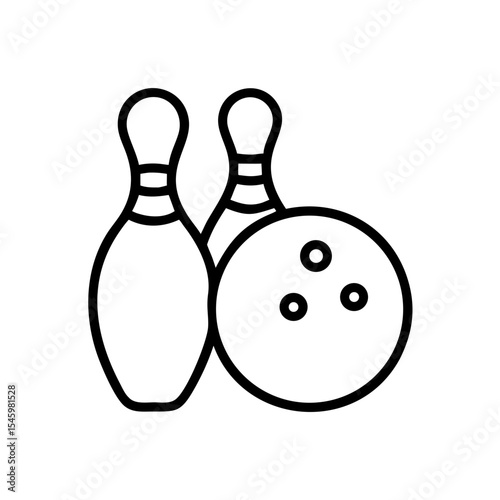 Icon of a bowling ball and pins representing the sport
