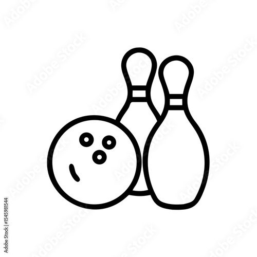 Icon of a bowling ball and pins representing the sport