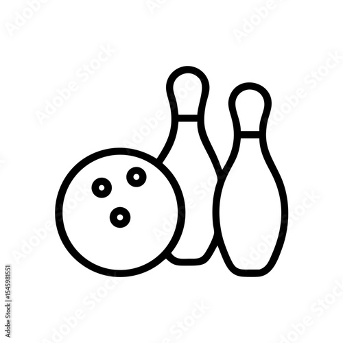 Icon of a bowling ball and pins representing the sport