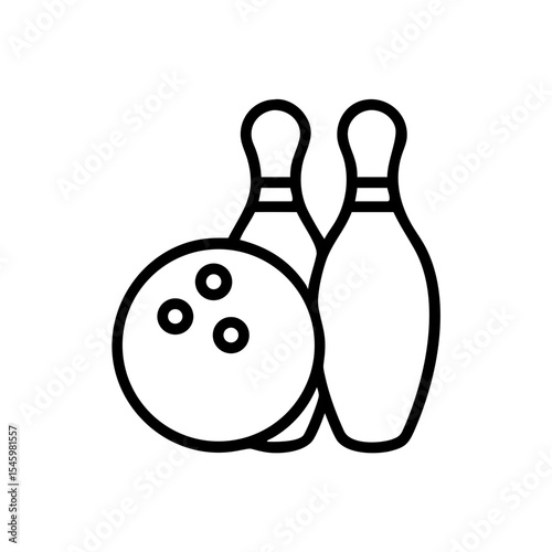 Icon of a bowling ball and pins representing the sport