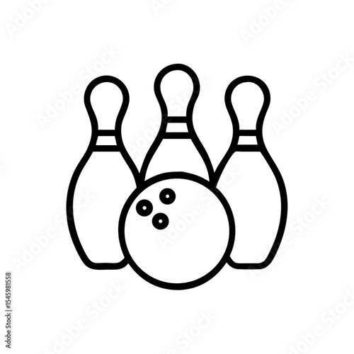 Icon of a bowling ball and pins representing the sport
