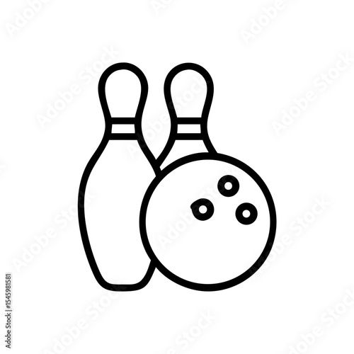 Icon of a bowling ball and pins representing the sport