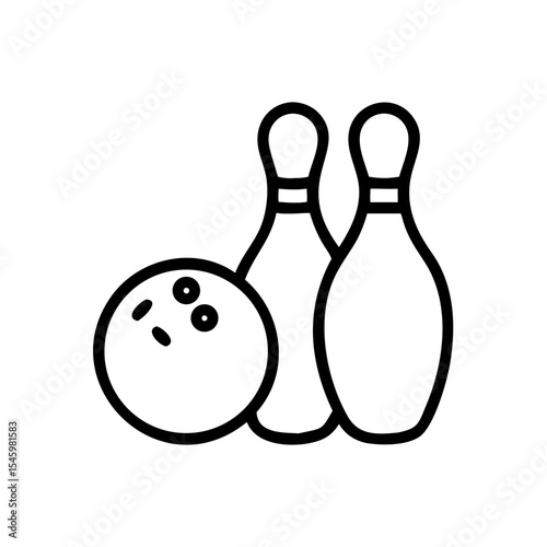 Icon of a bowling ball and pins representing the sport