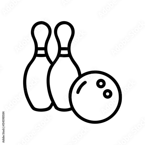 Icon of a bowling ball and pins representing the sport