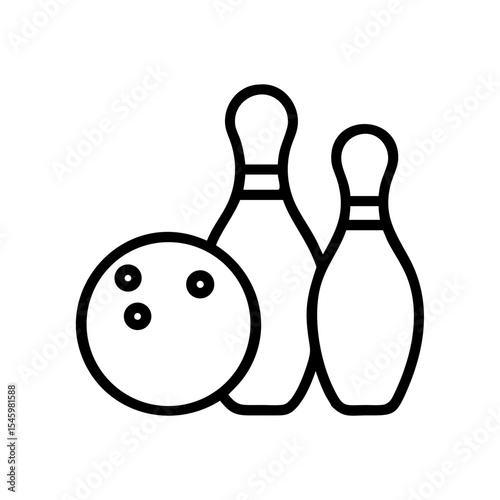 Icon of a bowling ball and pins representing the sport