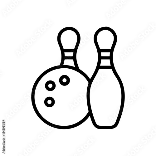 Icon of a bowling ball and pins representing the sport
