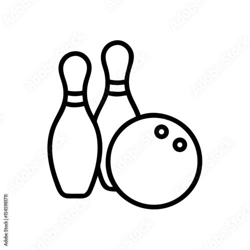 Icon of a bowling ball and pins representing the sport