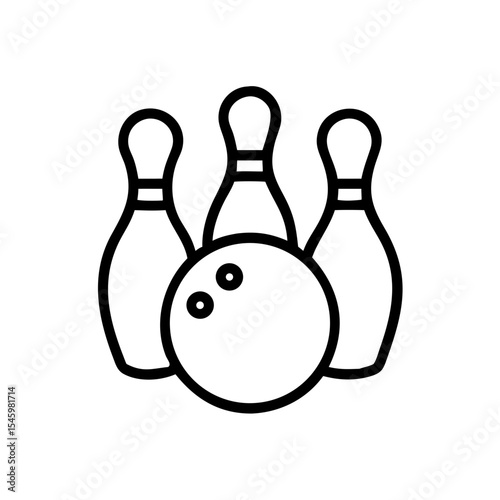 Icon of a bowling ball and pins representing the sport