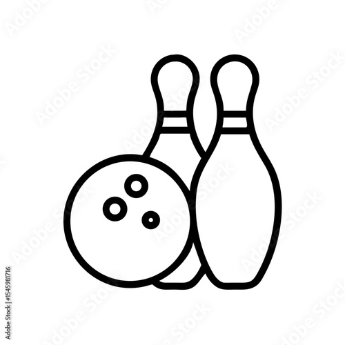 Icon of a bowling ball and pins representing the sport