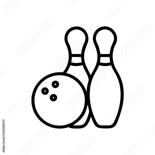 Icon of a bowling ball and pins representing the sport