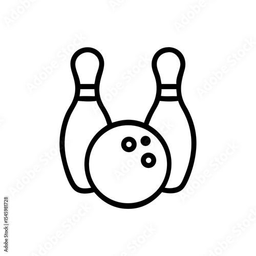 Icon of a bowling ball and pins representing the sport