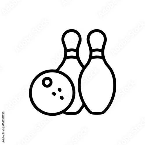 Icon of a bowling ball and pins representing the sport